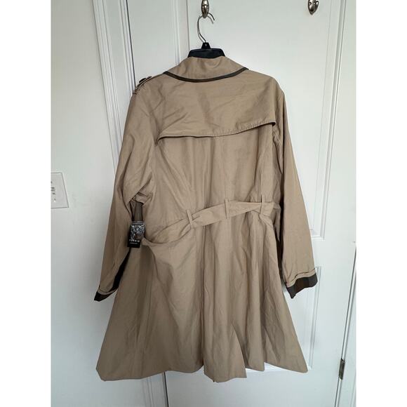 Torrid Outlander Belted Trench Coat Khaki Tartan Plaid Lining Plus Size 4X New - Picture 2 of 5